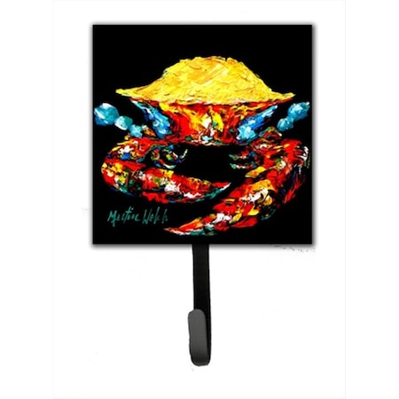 Carolines Treasures Crab Black Gold Leash Or Key Holder MW1010SH4
